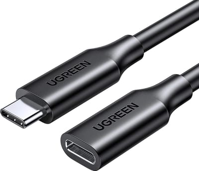 Ugreen - verlengkabel - adapter USB C - (mannelijk) - USB - C - (vrouwelijk) - 100W - 10Gb/s - 1m - zwart