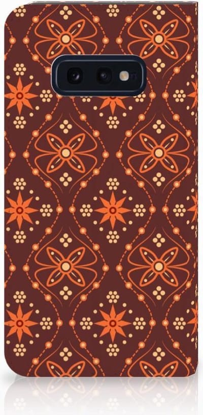 Samsung Galaxy S10e Hoesje met Magneet Batik Brown