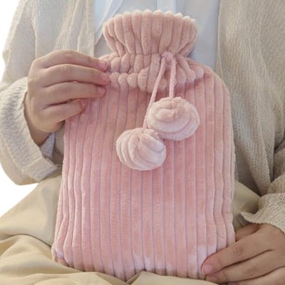 Bovista Warmwaterkruik - Warmtekruik - Warmtekussen - Kruik - Met Hoes - Warmwaterzak - Knuffel - Bag - Roze - 1000ML