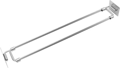 Verstelbare Stang - Spanstang Bevestiging - Voorkomt Morsen - Roestvrij Staal - 31-57 cm - Zilver
