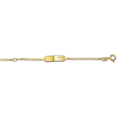 Graveerarmband Figaro Hart Plaat 5,0 Mm
