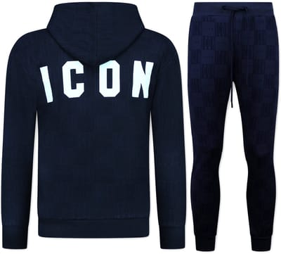 Trainingspak Heren ICON - Tracksuit Heren - Joggingpak Heren Volwassenen -5837- Donker Blauw