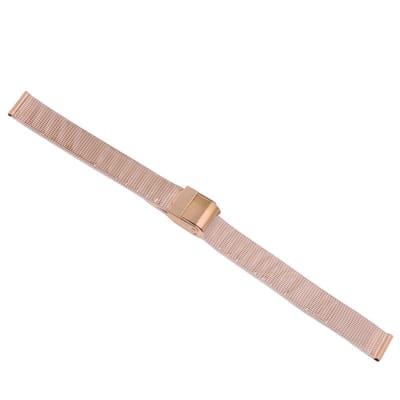 MTTproducts- Horlogeband Roestvrij Staal - Mesh Horlogeband - Vervangingsaccessoire - Verstelbaar Ontwerp - Geschikt voor Heren/Dames - Roségouden Kleur - Horloge