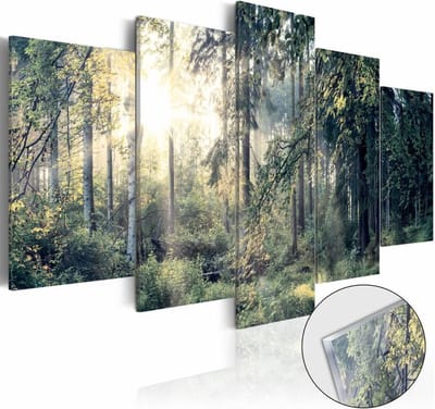 Afbeelding op acrylglas - Sprookjesbos, Groen, 5luik