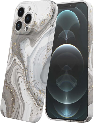 Smartphonica Telefoonhoesje Geschikt voor iPhone 12 Pro Max met Zilver Marmer Opdruk - Flexibel Softcase TPU - Backcover Case Silver Marble Design geschikt voor iPhone 12 Pro Max