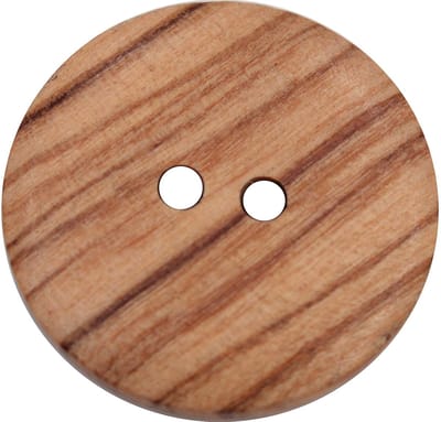 Knopen, 2 gaten, Europese productie, met zichtbare nerf, licht gebogen, houten knopen, natuurlijke knopen (21 mm)