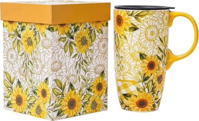 Grote Keramische Koffiemok met Deksel - 17 oz. - Perfect Cadeau voor Mama