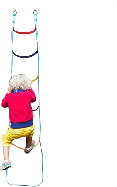 Touwladder Outdoor - Klimtouw Kinderen - Buitenspelen Klimmen - Robuuste Constructie - 2 meter - Kleurrijk