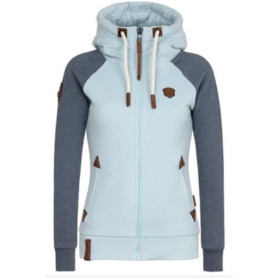 Herfst Europese en Amerikaanse Populaire Gepersonaliseerde Leer Merk Contrasterende Kleur Hoodie M white