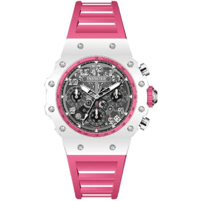 Invicta Racing 69620 Herenhorloge - Quartz Uurwerk - Acryl met Zilveren Wijzerplaat - 40 mm