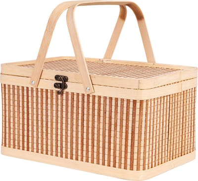 Nivard Picknickmand - Picknickmanden - Piknik - Pick Nick - Picknicktas - Mand - Lunchbox - Zomer - Khaki