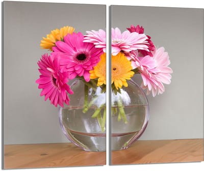 TMK ArtDeko Serie - Glazen Beschermplaat - 30x52 cm - Bloemenpatroon - Hittebestendig