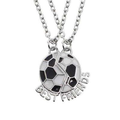 Bixorp Friends WK Voetbal 2026 BFF Ketting voor 2 - Zilverkleurige Voetbal - Vriendschapsketting Meisjes - Beste Vrienden Ketting Vriendschap Cadeau voor Twee
