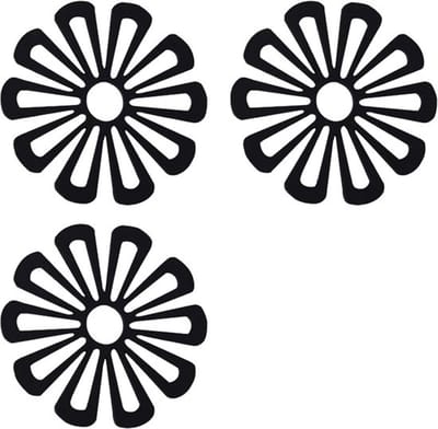 Thijox - 3 Stuks Multi Bloem Pannenonderzetter - Antislip Warmte-Isolerend - Siliconen Onderzetters voor Hete Pannen - Zwarte Keukenaccessoires voor F