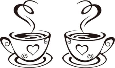 New Age Devi - Muursticker Warme Koffie - Muurdecoratie voor de Keuken en Koelkast