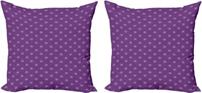ABAKUHAUS Decoratieve kussenhoes met sterrenmotief, 2 stuks, modern accent, dubbelzijdige digitale print, 60x60 cm, paars en mauve