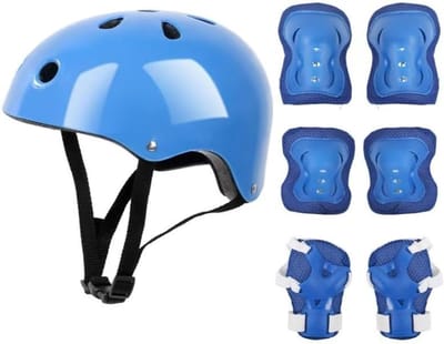 Beschermset - Knie En Elleboog Bescherming - Schokabsorberend - Ademend Mesh - Verstelbaar Voor Kinderen 5-14 Jaar - 7 Delen Inclusief Polsbeschermers - Ideaal Voor Skaten En Fietsen