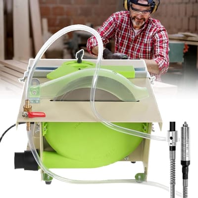 Steenslijper - Polijstmachine - Edelstenen Bewerken - 4-in-1 Functies - 30x26x16cm - Grijs