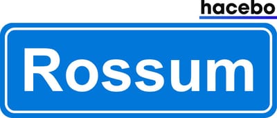 Hacebo - Plaatsnaam Sticker - 29x10 CM - Rossum sticker - Verkeersborden sticker - grappige cadeaus - Rossum