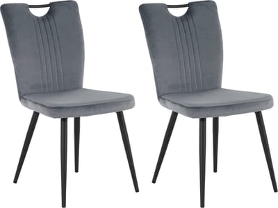 Sari-Stoel - Set van 2 - Grijs/Zwart