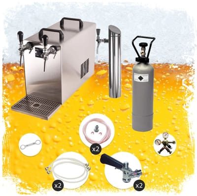 Biertap Onderkast Compleetset STREAM 50 met 2-zijdige Droogkoeler, 55 l/u voor 2 Type D Vaten