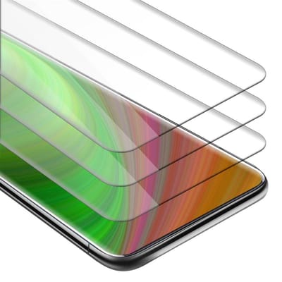 Cadorabo 3x Screenprotector geschikt voor OnePlus 7 PRO - Beschermende Pantser Film in KRISTALHELDER - Getemperd (Tempered) Display beschermend glas in 9H hardheid met 3D Touch