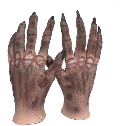 Dailygoods- Zombiehandschoenen - Realistische Mummie-/Heksenhandschoenen - Griezelige Klauwhandschoenen - Bloedige Effecten - Geschikt voor Volwassenen - Hoogwaardig Latex/Rubber - Griezelhandschoenen