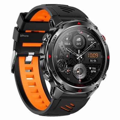 DrPhone ChronaX Titan GPS Smartwatch – Bluetooth Bellen – Waterdicht – Hartslag/Slaap/Bloedzuurstof metingen – 1.46' HD – Heren Dames - Led licht - Nederlands App + Horloge taal - Zwart