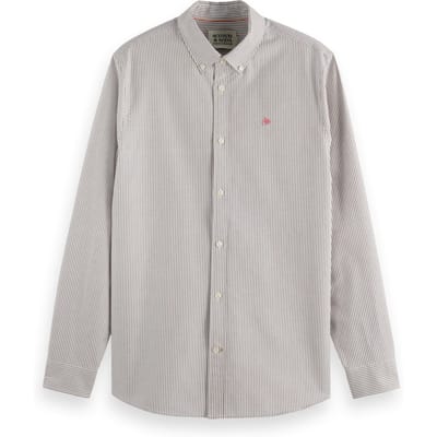 Scotch & Soda Striped Regular-fit Oxford Shirt Soft Silt Stripe Taglia: M | Camicie Casual Outlet | Uomo