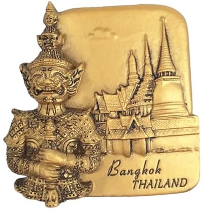 3D Boeddha Standbeeld Souvenir Magneet - Handgemaakte Koelkastdecoratie uit Bangkok Thailand