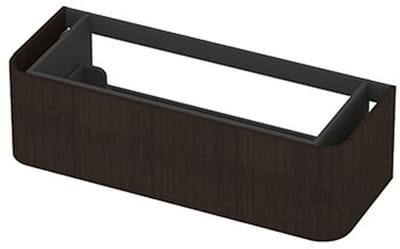 INK - Afgeronde Onderkast Fineer 1 Lade Softclose Tbv Grepen - 1200x450x350 Mm - Dark Veneer