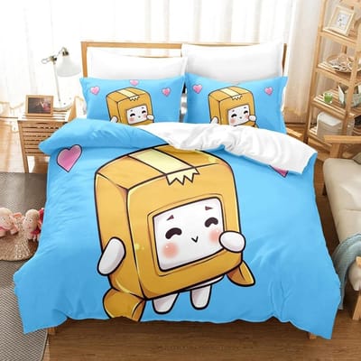Lankybox Foxy Boxy Beddengoedsets Eenpersoons Tweepersoons Eenpersoons Tweepersoons Queen King Size Beddengoed Kinderkamer Decoratie Meisjes Slaapkamer Cartoon Dekbedovertrek Set Cadeau US Full 200x230cm