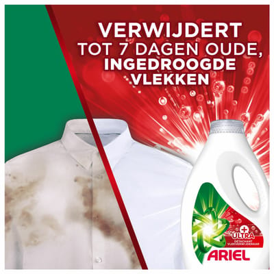 Ariel Vloeibaar Wasmiddel +Ultra Vlekverwijderaar 70 Wasbeurten - 4 x 3150 ml - Voordeelverpakking