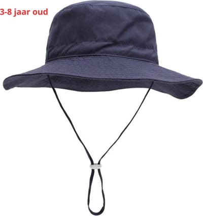 Bovista Zonnehoed - Reishoed - UV Beschermende Hoed - Bucket Hat - Festival - Pet - Hoedje Voor Kinderen - Hoofdbescherming - Marineblauw - 3-8 Jaar