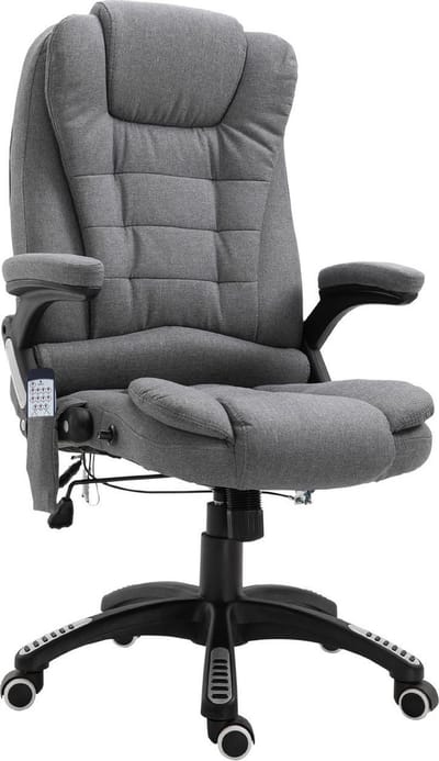 Bureaustoel - Bureaustoel ergonomisch - Directiestoel - Massage stoel - Bureaustoelen voor volwassenen - Grijs