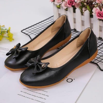 Chaussures de couleur unie pour femmes, chaussures de travail à bouche peu profonde, antidérapantes, à tête ronde et à fond plat, souples, Fpptwears 41 noir