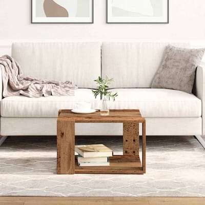 vidaXL - Salontafel - Oud - Hout - 51,5 - x - 51,5 - x - 30 - cm - Bewerkt - hout