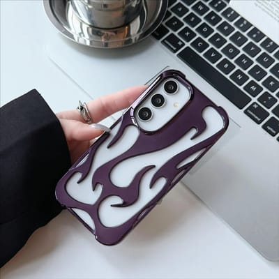Nieuwe 3D Vlammenpatroon Hoesje Voor Samsung Galaxy S25 S24 S22 S23 Ultra A16 A55 A54 A06 A15 A14 Holle Dunne Schokbestendige zachte Cover For Galaxy S23