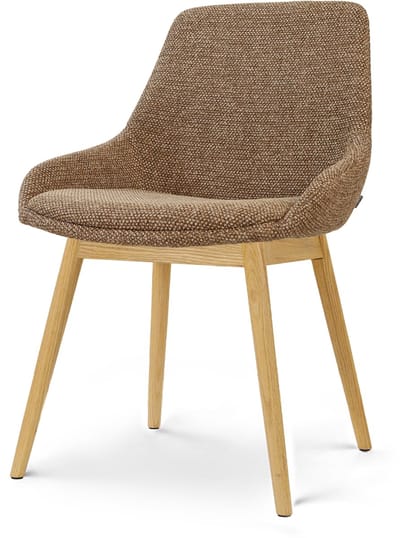 Nolon Nio-Isa Eetkamerstoel bruin blend - houten onderstel - scandinavisch - stoffen zitting - tijdloos