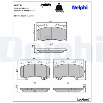 Remblokset DELPHI LP2712, voor