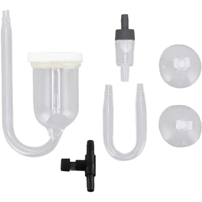 Aquarium Bubble Diffuser Voorkom Verstopping Transparant Glas Vissenkom Luchtverfijner voor Opgelost white