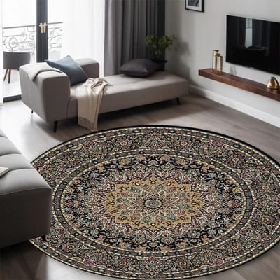 Ronde Laagpolige Europese Tapijten voor Woonkamerdecoratie Kleden voor Slaapkamerdecoratie Tapijt Antislip Vloerkleed Perzië Vloermatten 5.9ft(180x180cm)