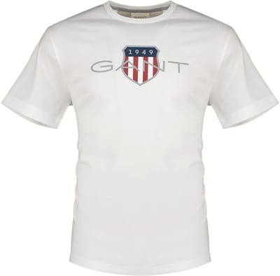 Gant Archive Shield Regular Fit T-shirt Met Korte Mouwen Wit S Man