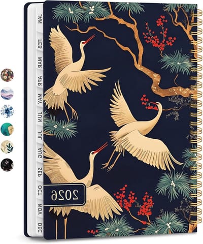 Agenda 2026 - Planner Jaarlijks - Dagelijkse Planning - Met Maandelijkse Tabs - A5 Formaat - M-Crane