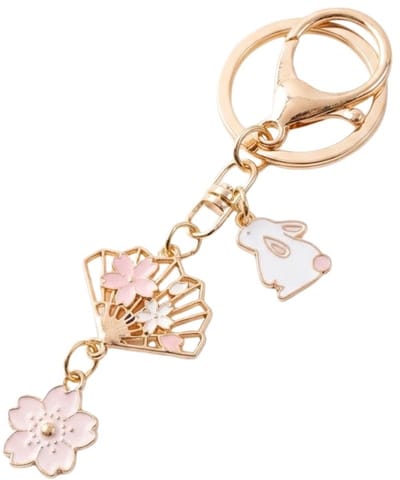 Ainy - Sakura Waaier Konijn Keychain | Sleutelhangers voor kinderen en volwassenen | auto sleutelhouder speelgoed accessoires | cadeau voor vrouwen