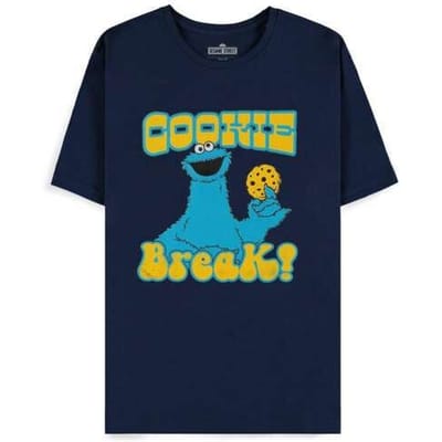 Sesame Street T-shirt - Cookie Monster - S tot M - voor Mannen - navy