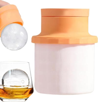IJsbal Maker Mal - Diepvries Bekervorm - Dranken Koelen - Vershoudtechnologie Deksel - 10 x 10 x 13 cm - Wit