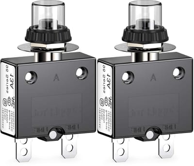 Thermische Schakelaar - Drukknop Reset - Overbelasting Beveiligen - Waterdichte Kap - 13A 2 Stuks - Zwart