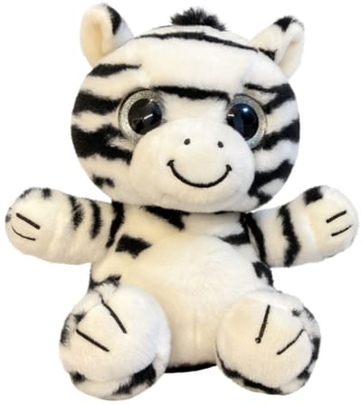 Zebra Glitterogen Pluche Knuffel 25 cm - Speelgoed Knuffels voor Kinderen Jongens Meisjes - Knuffeldieren Animal Plush