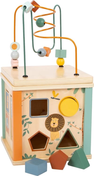 Small Foot - Wooden Activity Cube and Motor Skills Spiral Safari